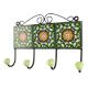 Forest Green Wheel Flower Ceramic Tile Hook